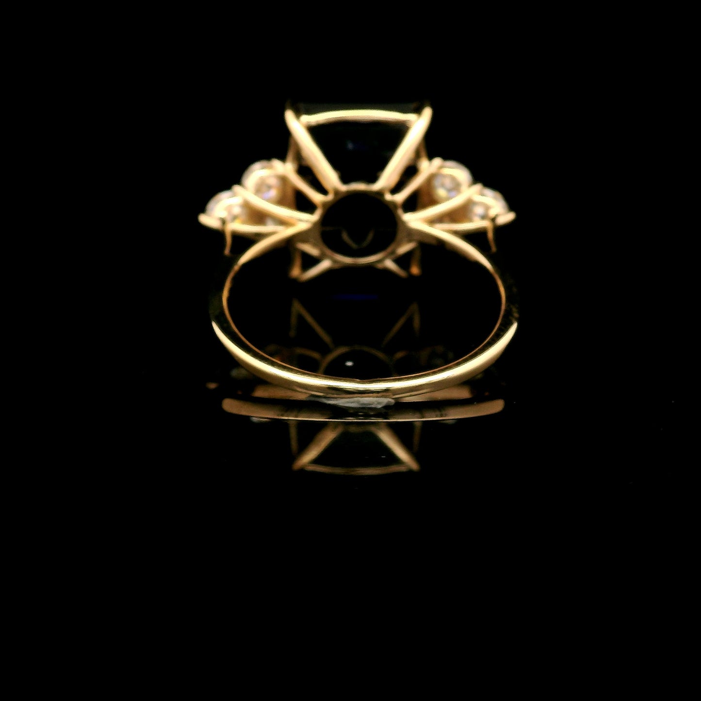 11.54 Ct Emerald Cut Lab Grown Sapphire 14K Gold Ring