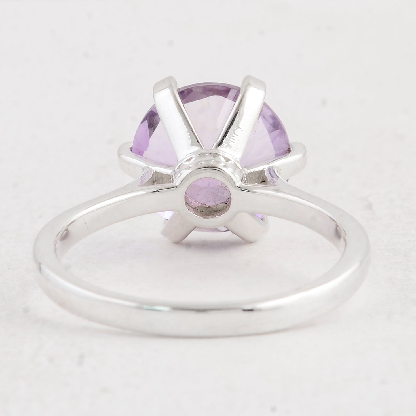 3.12 Ct Round Amethyst 925 Sterling Silver Ring