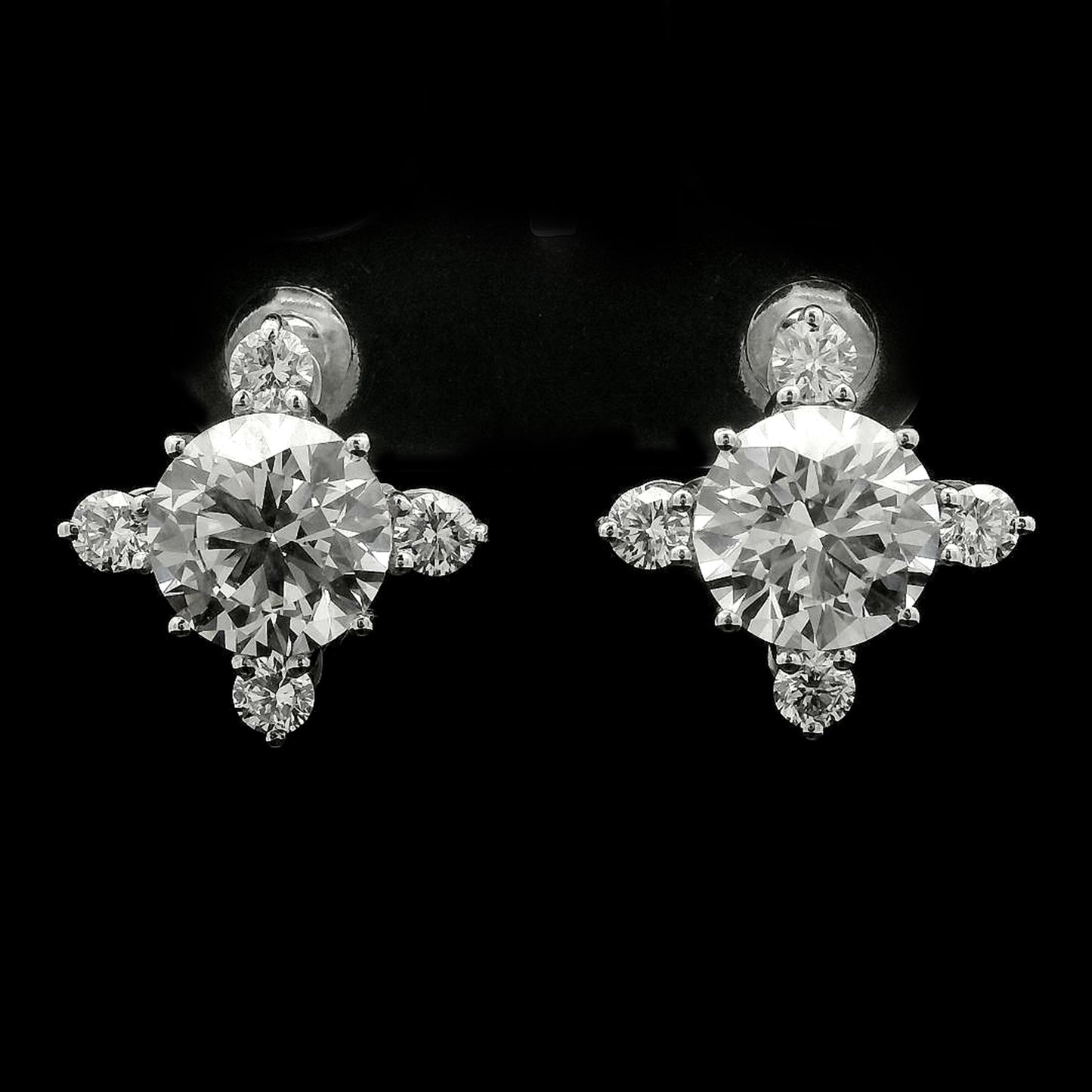 3.84 Carats Lab Grown Diamond 14K Gold Earrings
