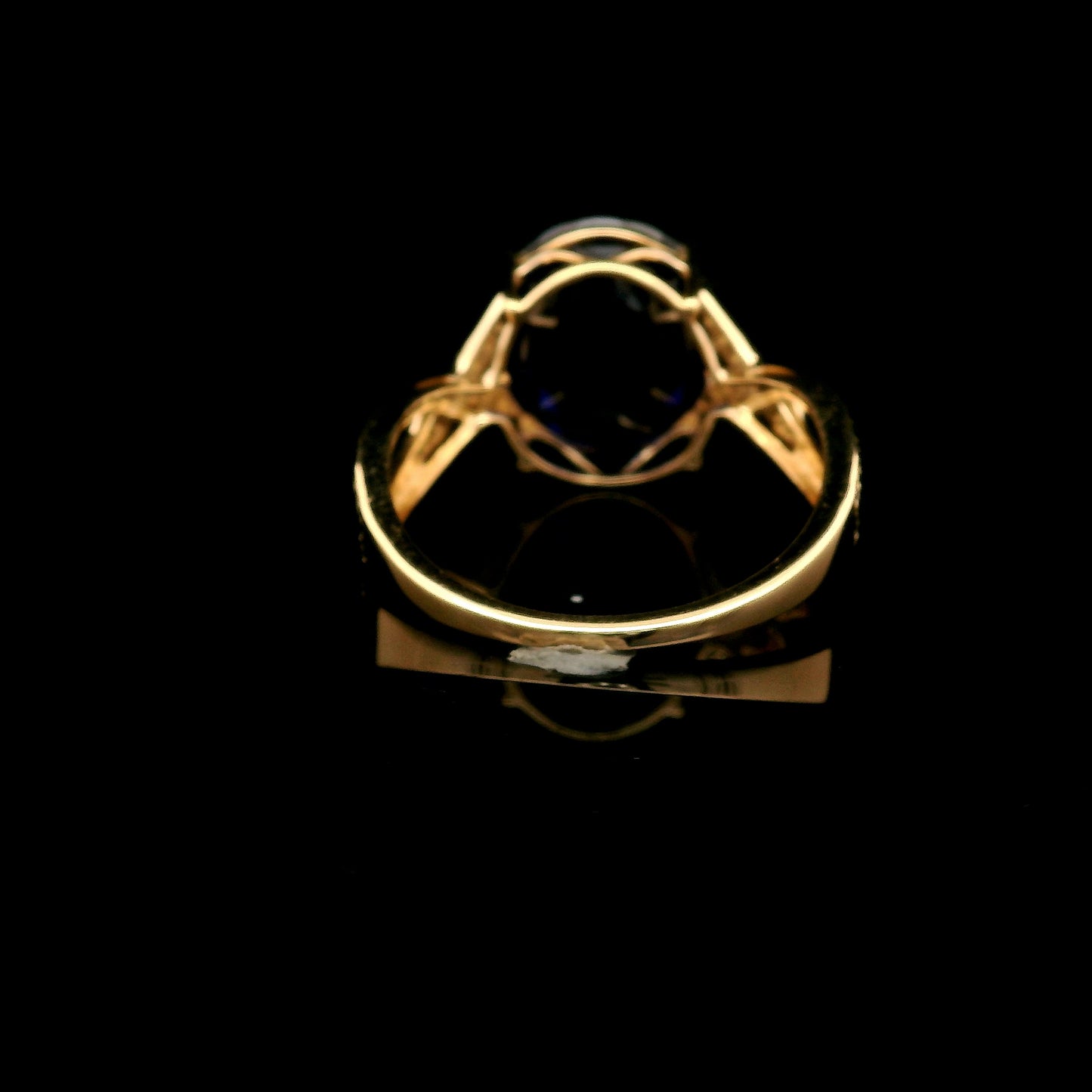 6.25 Ct Oval Mixed Cut Lab Grown Sapphire 14K Gold Ring