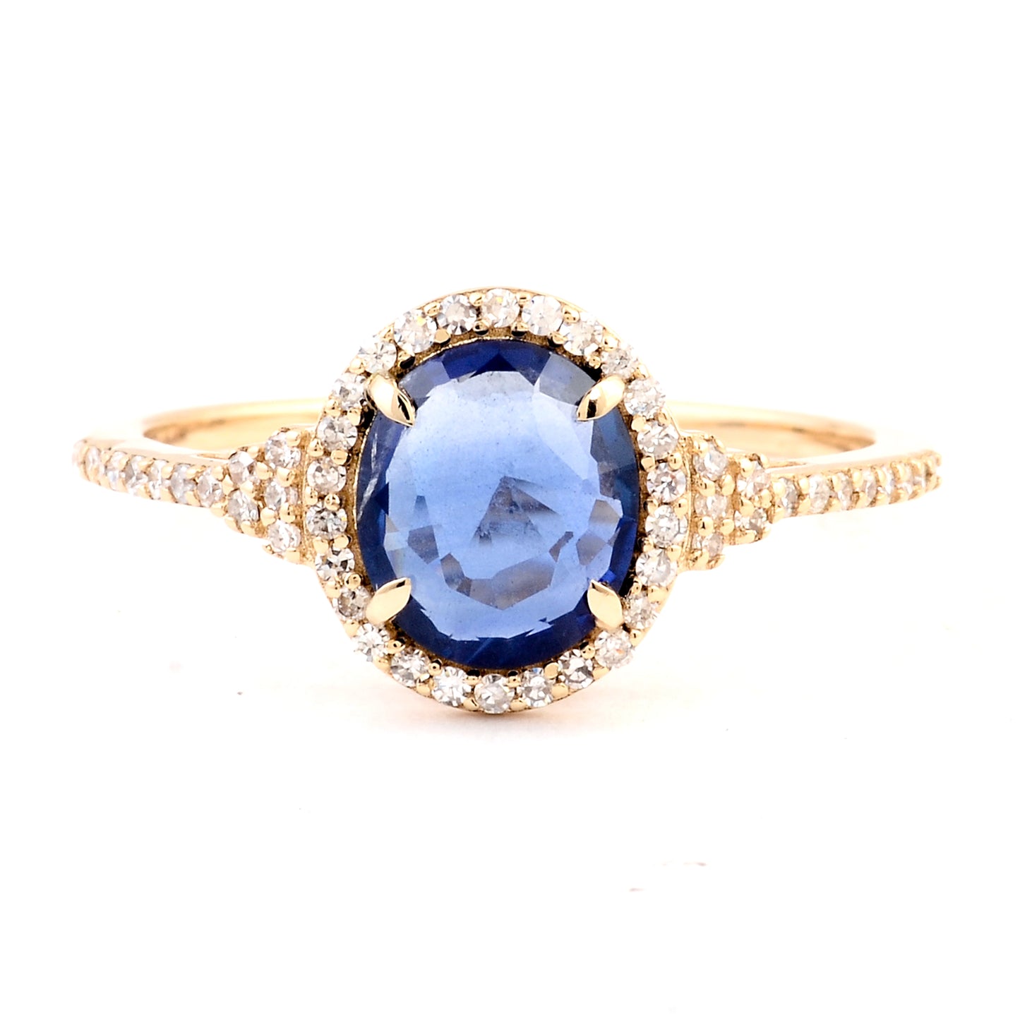 1.37 Carats Natural Codundum Sapphire 14K Gold Ring