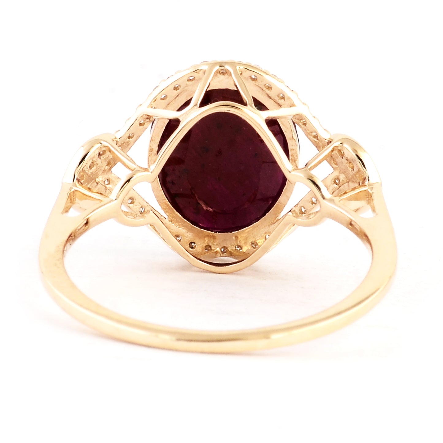 3.31 Ct Oval Mixed Cut Natural Corundum Ruby 14K Gold Ring
