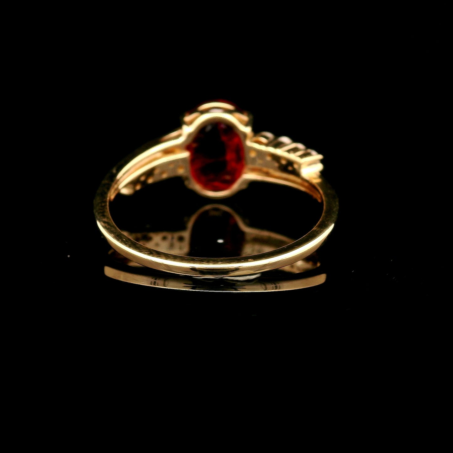 2.21 Ct Oval Mixed Cut Lab Grown Ruby 14K Gold Ring