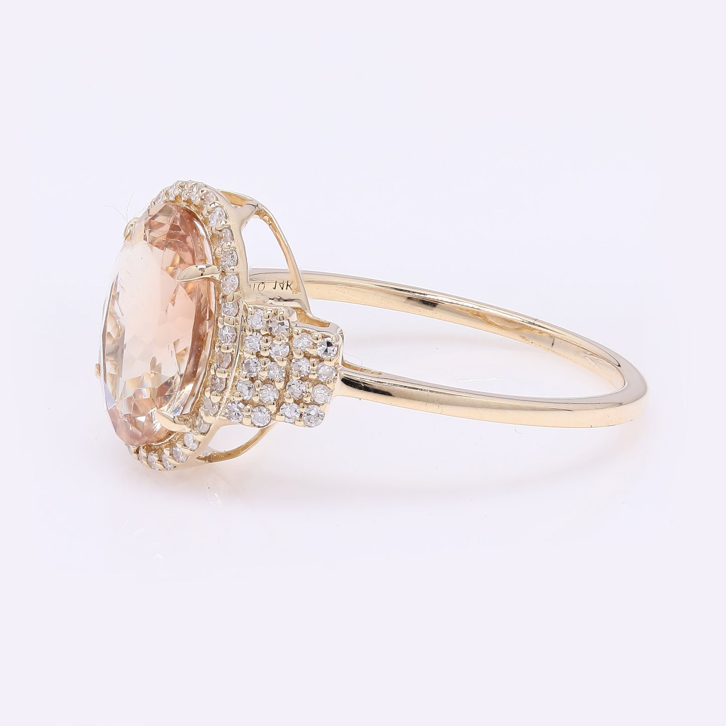 2.41 Ct Oval Mixed Cut Natural Plagioclase Feldspar Sunstone 14K Gold Ring