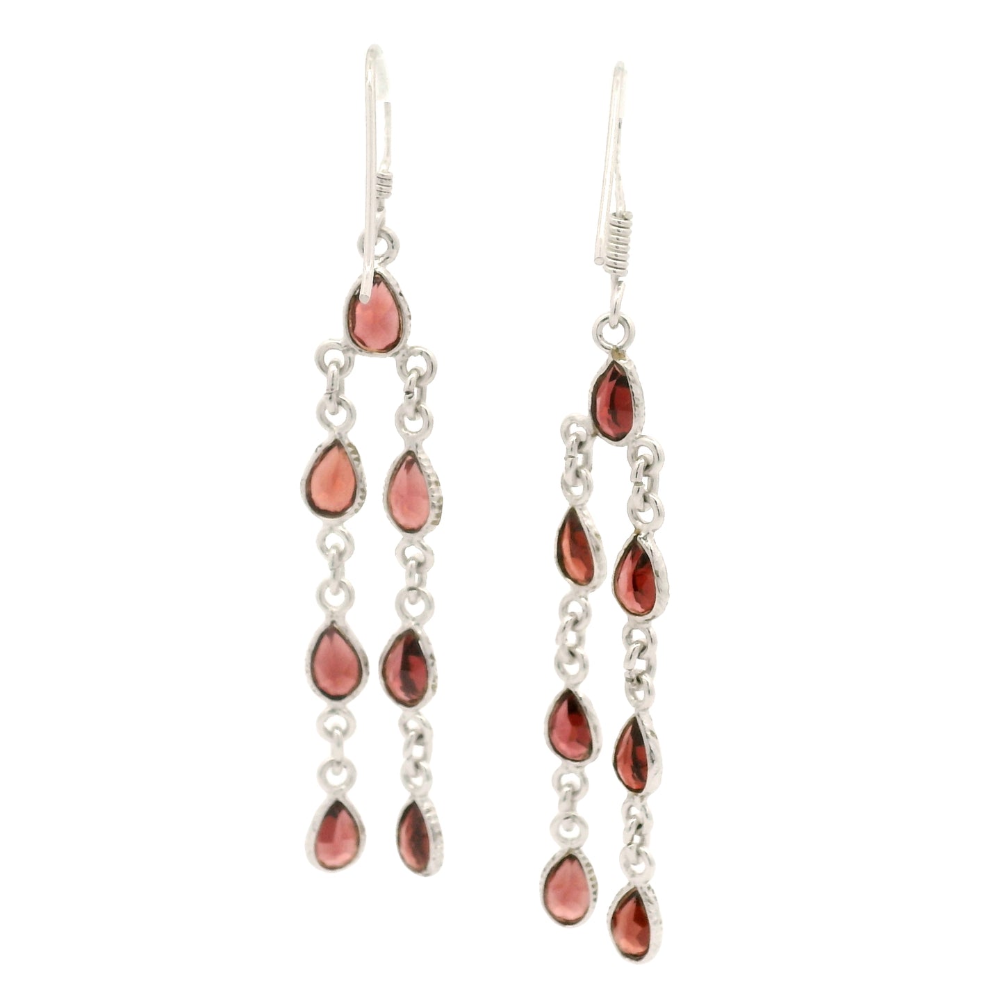 10.63 Ct Garnet 925 Sterling Silver Earrings