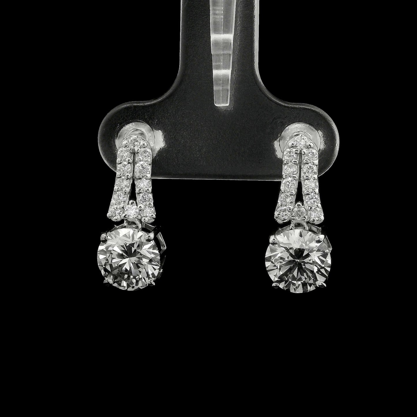 3.58 Carats Lab Grown Diamond 14K Gold Earrings
