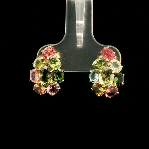 3.11 Ct Oval Tourmaline 14K Gold Earrings