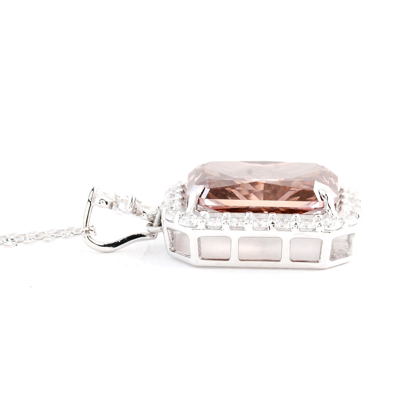 6.25 Carats Pink Lab Grown Diamond 14K Gold Pendant