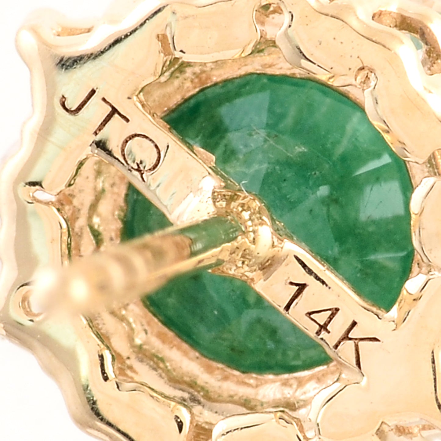 2.23 Ct Round Emerald 14K Gold Earrings