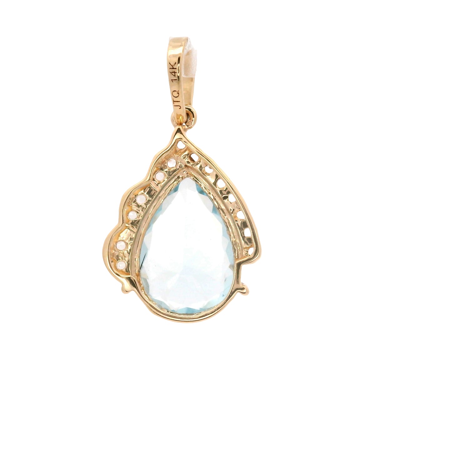 2.36 Ct Pear Aquamarine 14K Gold Pendant