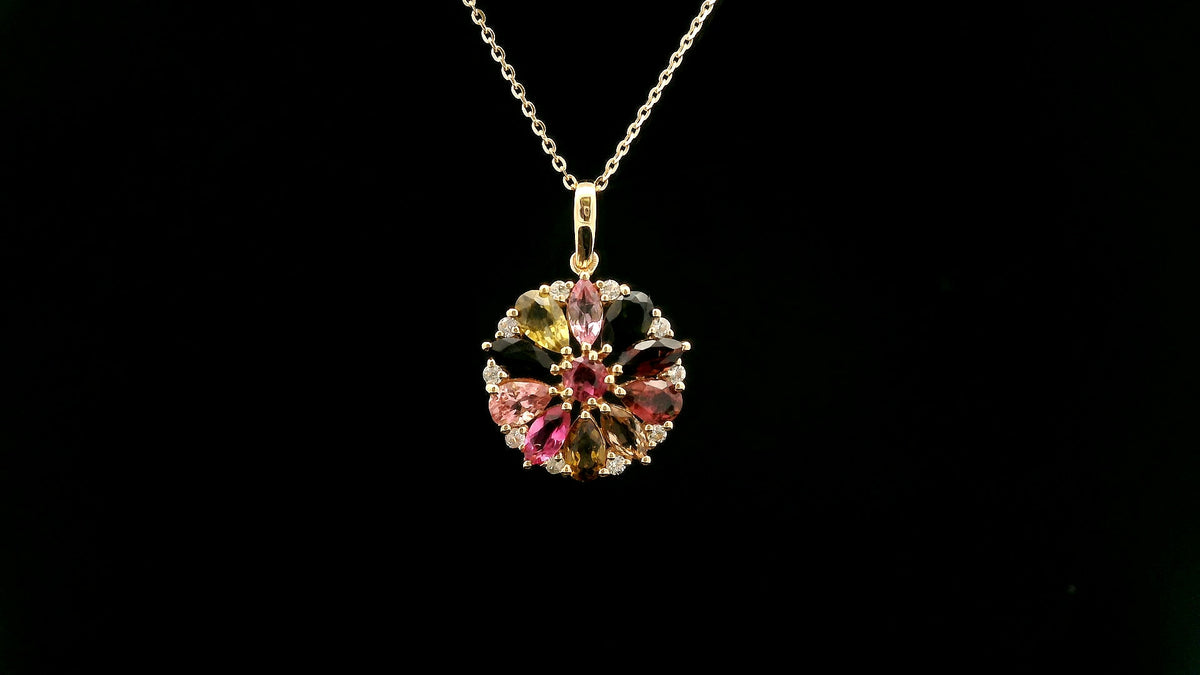 1.83 Ct Pear Tourmaline 14K Gold Pendant