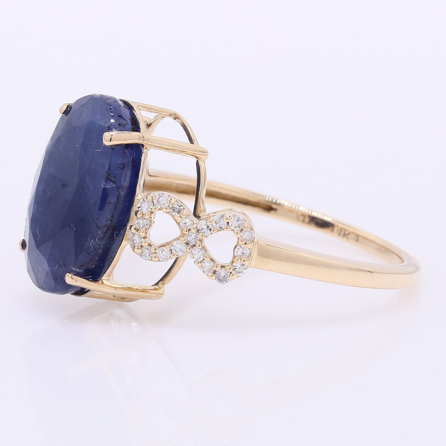 6.31 Ct Oval Natural Sapphire 14K Gold Ring