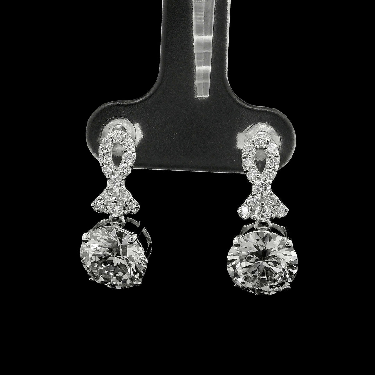 4.44 Ct Round Lab Grown Diamond 14K Gold Earrings