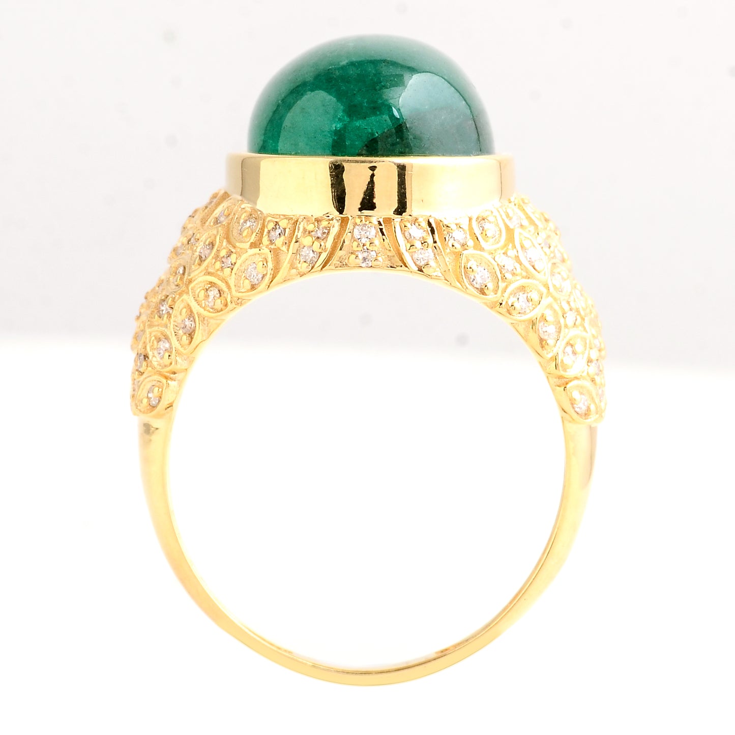 9.88 Carat Natural Beryl Emerald 14K Gold Ring