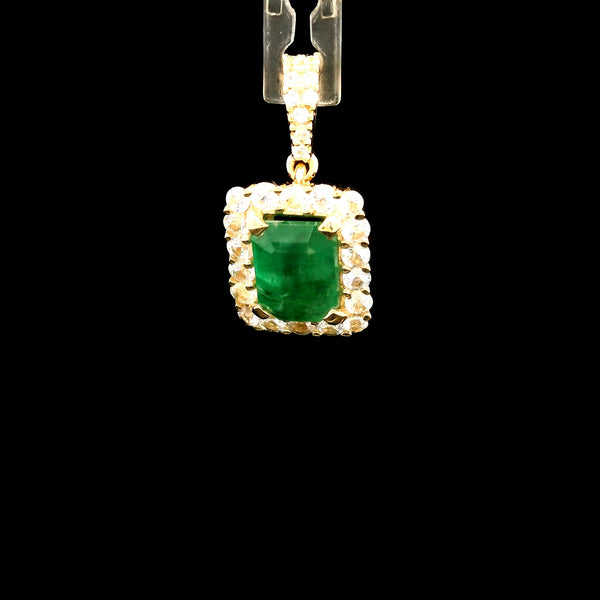1.33 Ct Octagon Emerald 14K Gold Pendant
