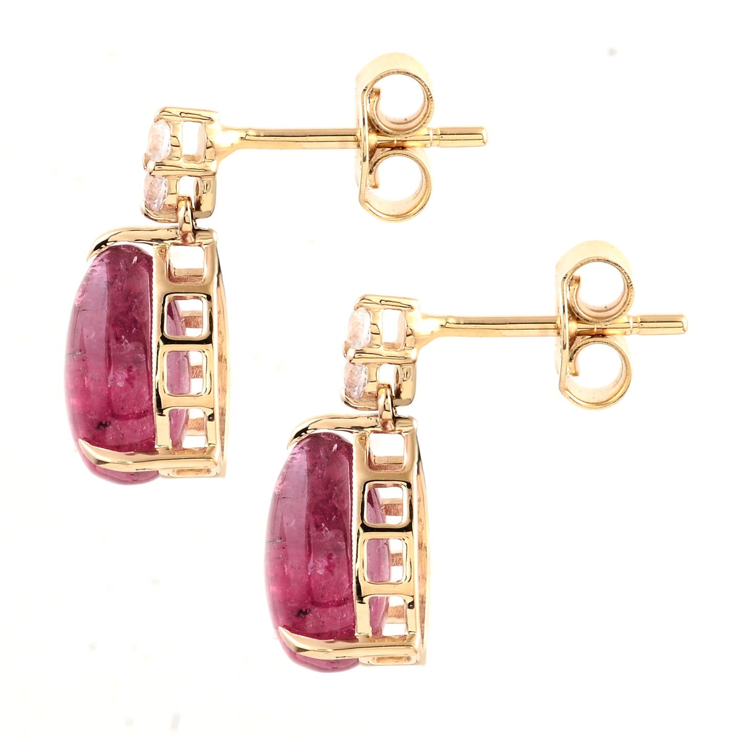 5.33 Ct Pear Tourmaline 14K Gold Earrings