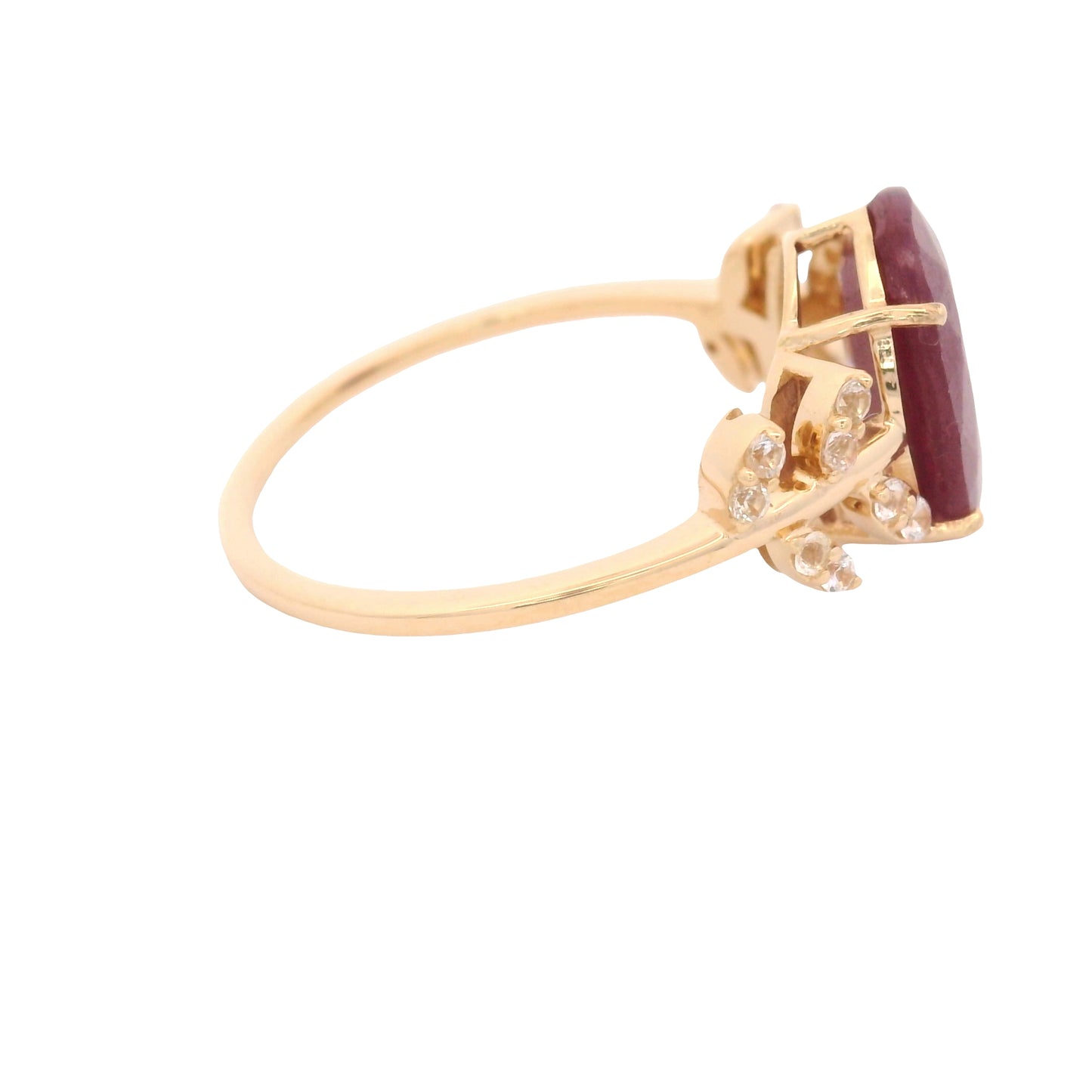 3.50 Ct Oval Ruby 14K Gold Ring
