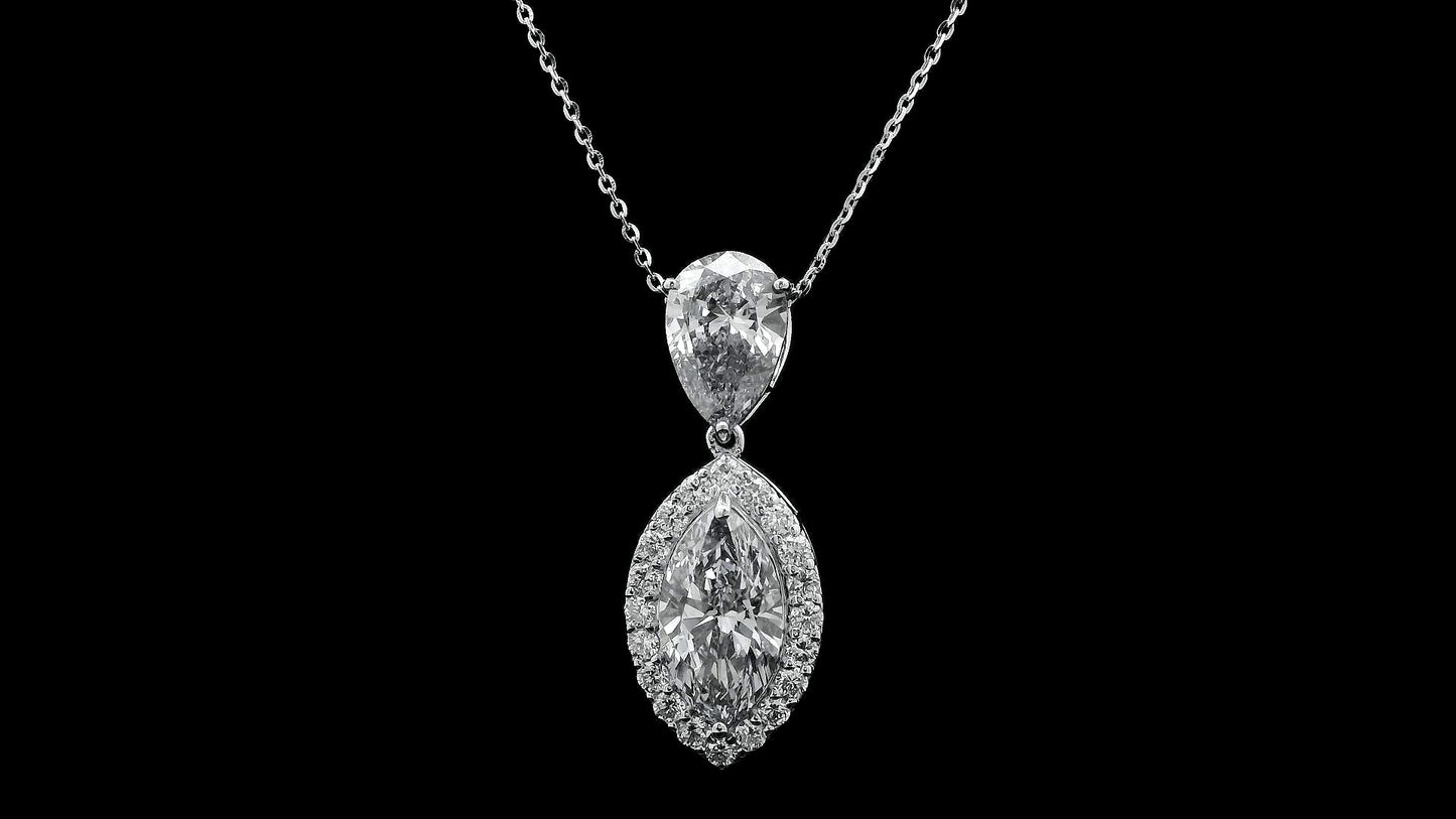 4.02 Carats Lab Grown Diamond 14K Gold Pendant
