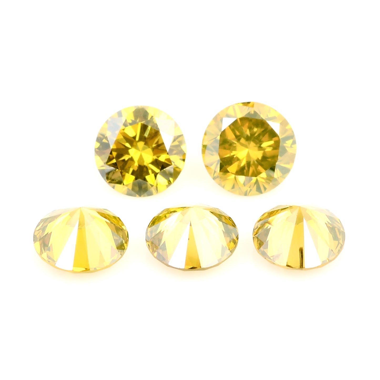 0.75 Yellow Diamond Round Loose Gemstone