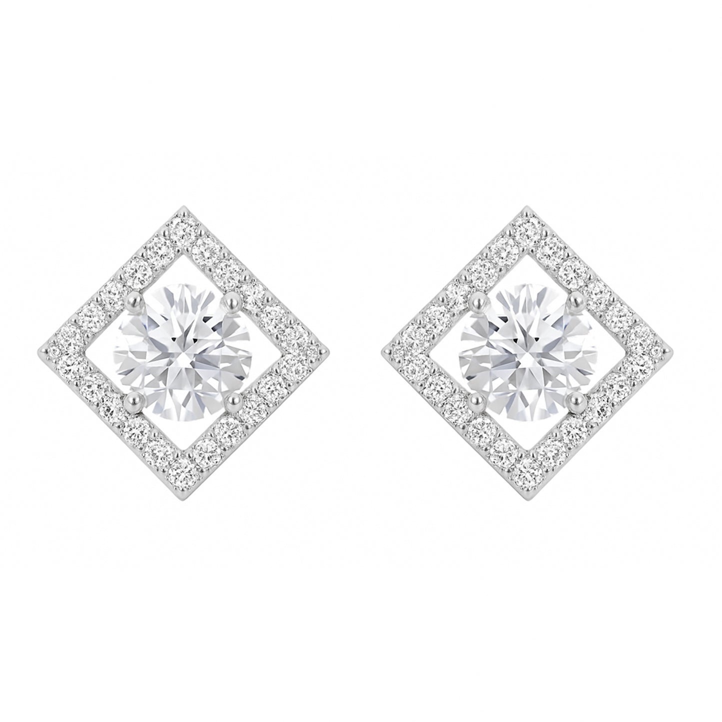 3.80 Carats Lab Grown Diamond 14K Gold Earrings