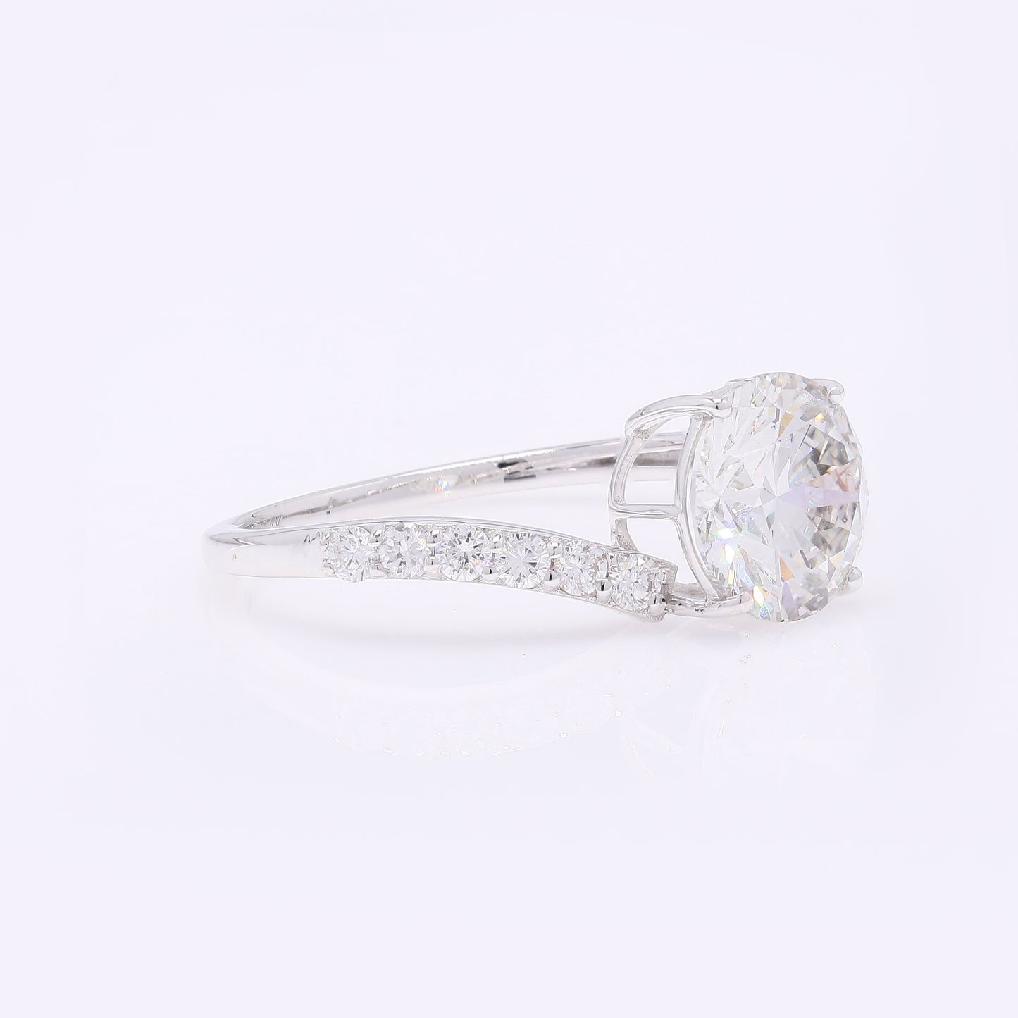 2.42 Carats Lab Grown Diamond 14K Gold Ring