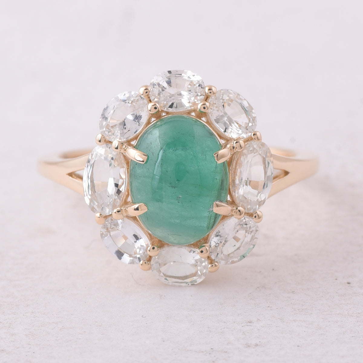 3.79 Ct Oval Emerald 9K Gold Ring