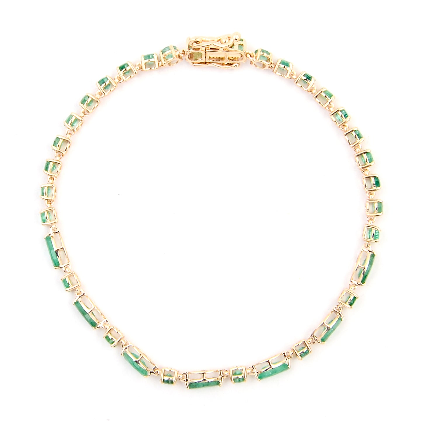 5.22 Ct Marquise Emerald 14K Gold Bracelet