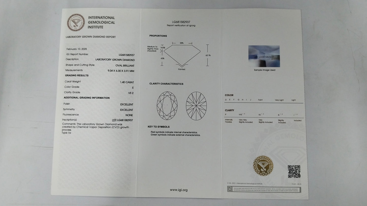 3.62 Carats Lab Grown Diamond 14K Gold Earrings