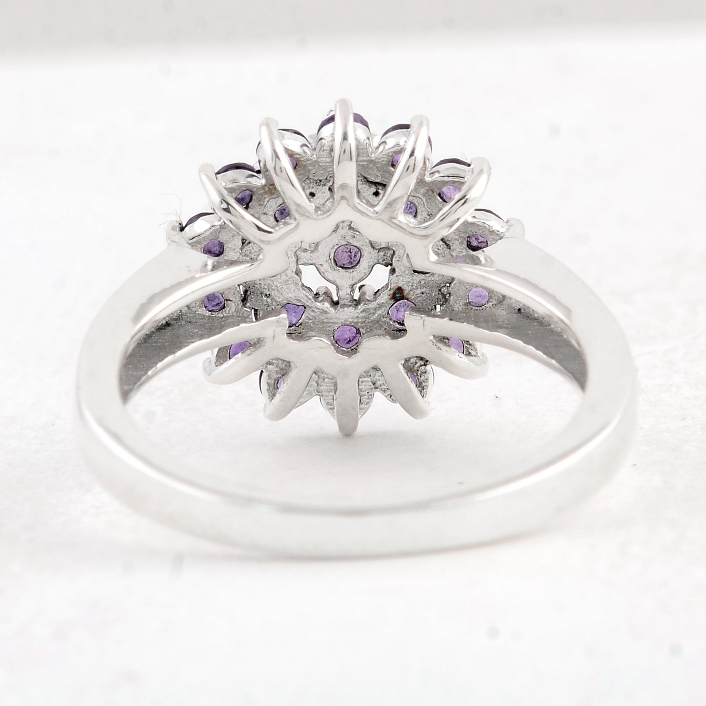 0.97 Ct Round Amethyst 925 Sterling Silver Ring
