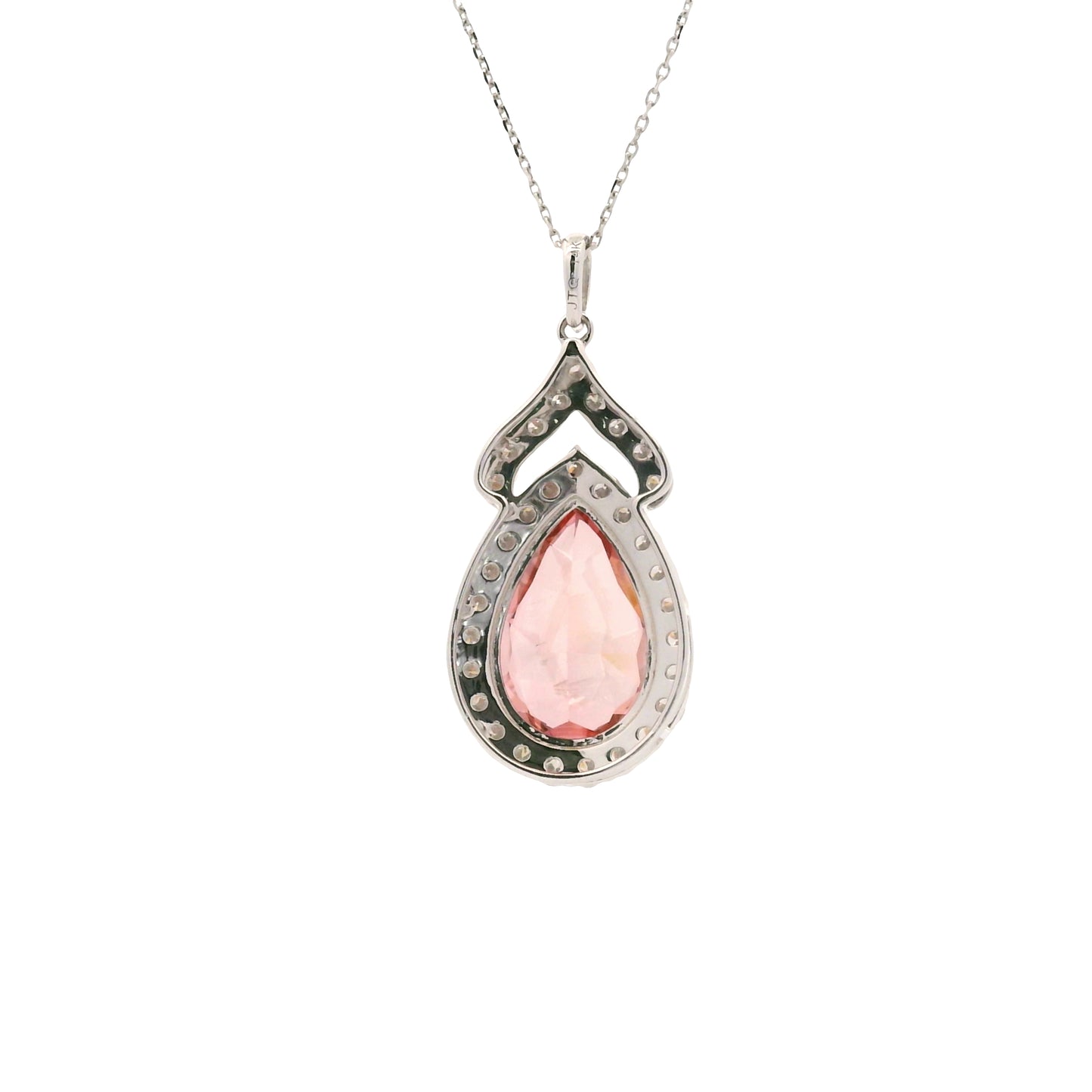 7.34 Carats Pink Lab Grown Diamond 14K Gold Pendant