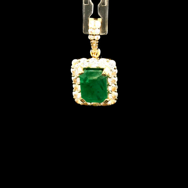 1.14 Ct Octagon Emerald 14K Gold Pendant