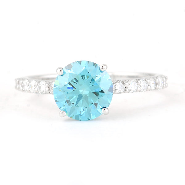 2.09 Carats Blue Lab Grown Diamond 14K Gold Ring