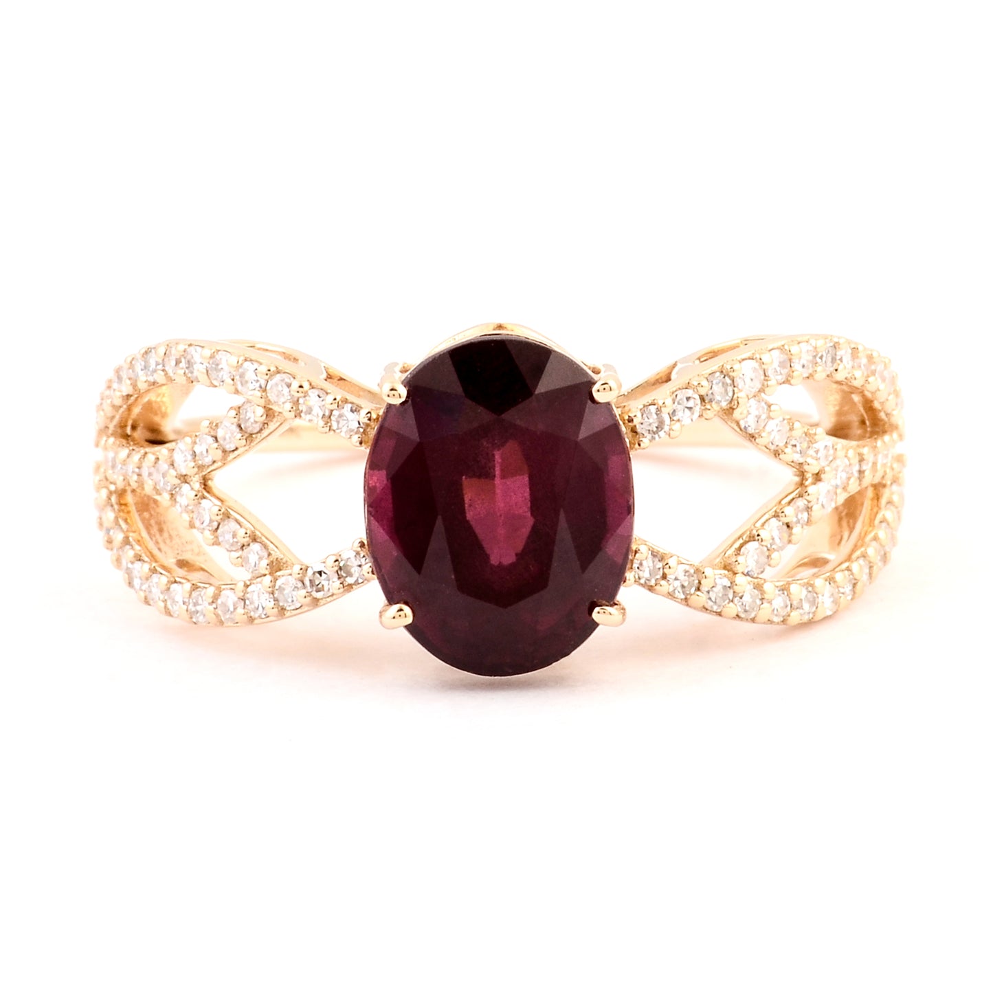 3.18 Ct Natural Pyrope-Almandite Garnet 14K Gold Ring