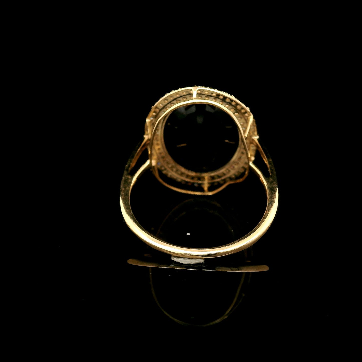 8.44 Ct Oval Mixed Cut Lab Grown Sapphire 14K Gold Ring