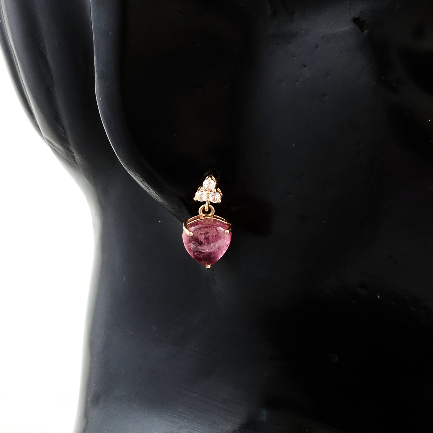 3.66 Ct Trillion Tourmaline 14K Gold Earrings
