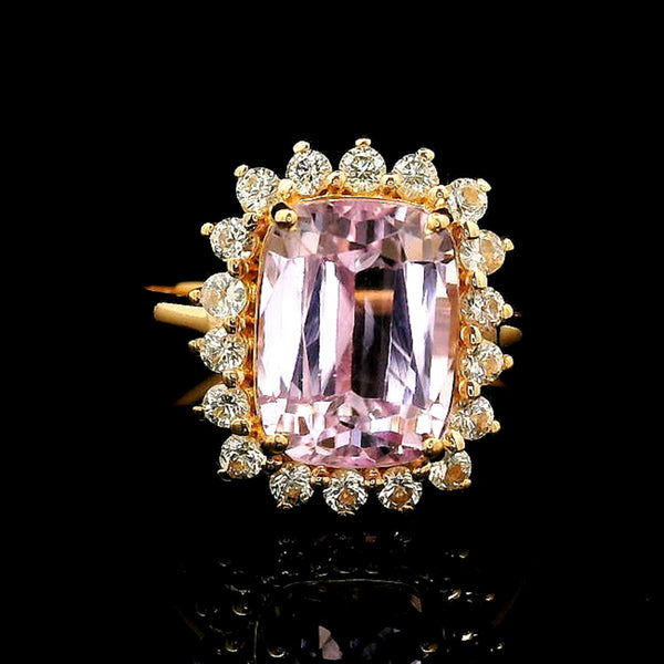 5.18 Ct Cushion Kunzite 14K Gold Ring
