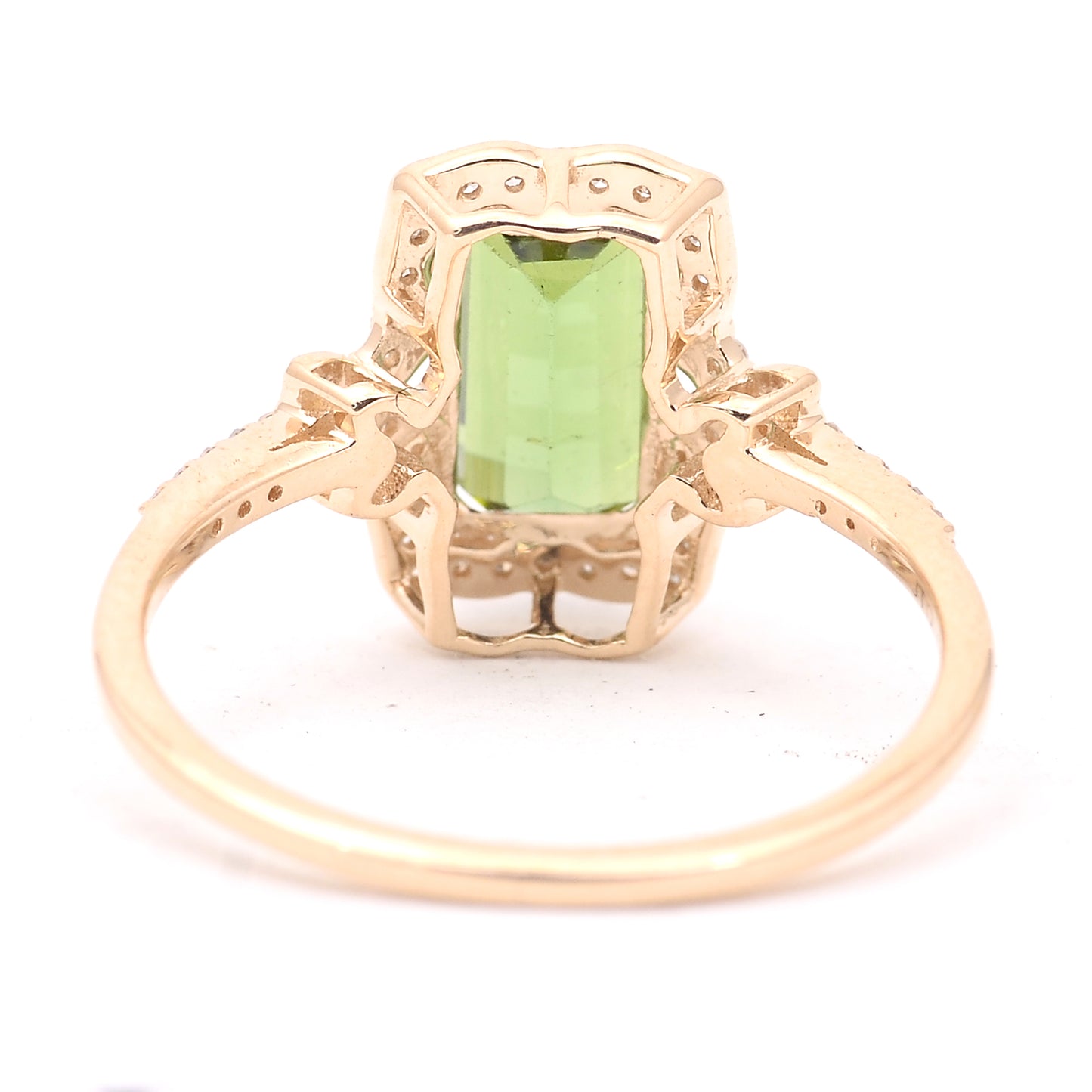 2.18 Ct Octagon Step Cut Natural Tourmaline 14K Gold Ring