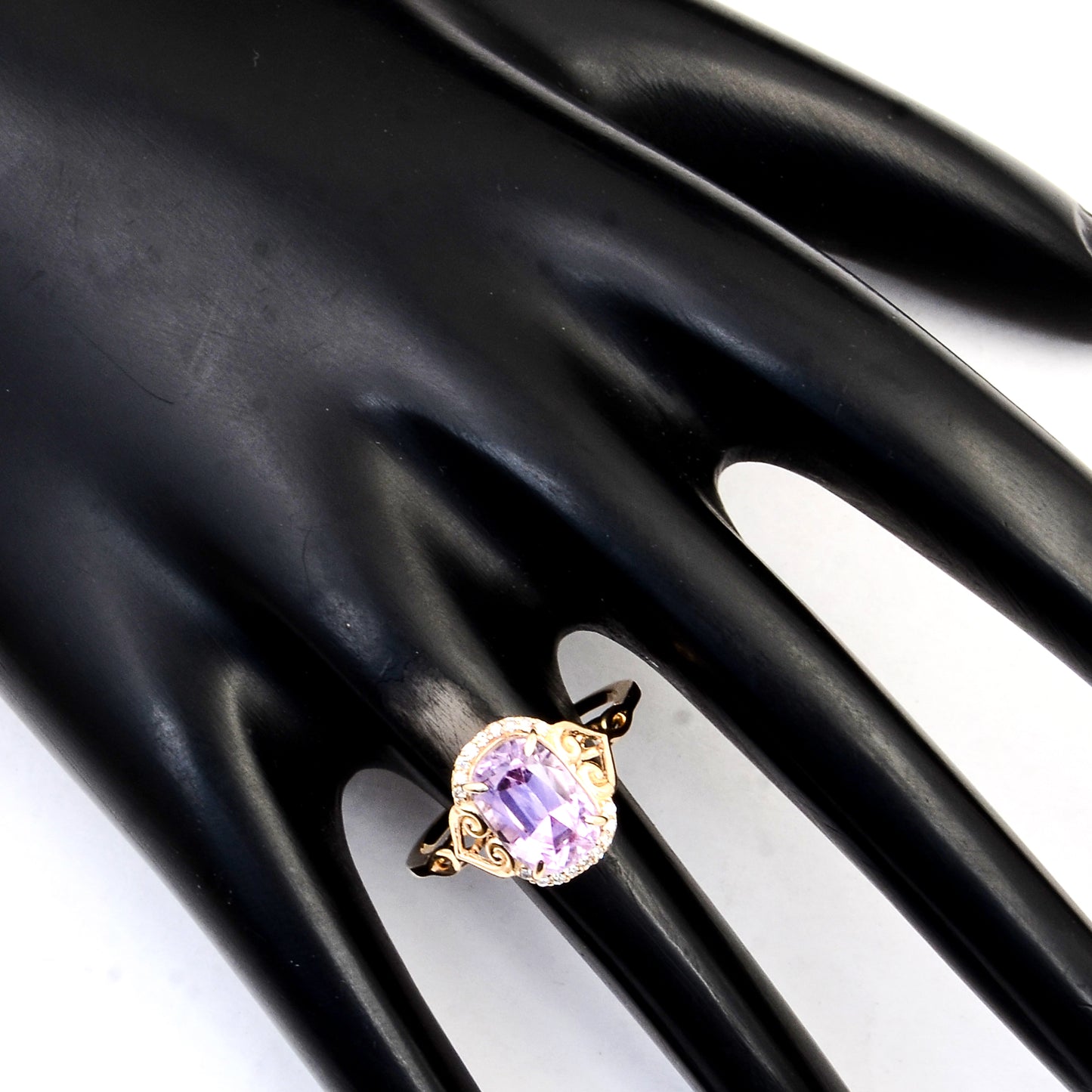 3.39 Ct Natural Spodumene Kunzite 14K Gold Ring