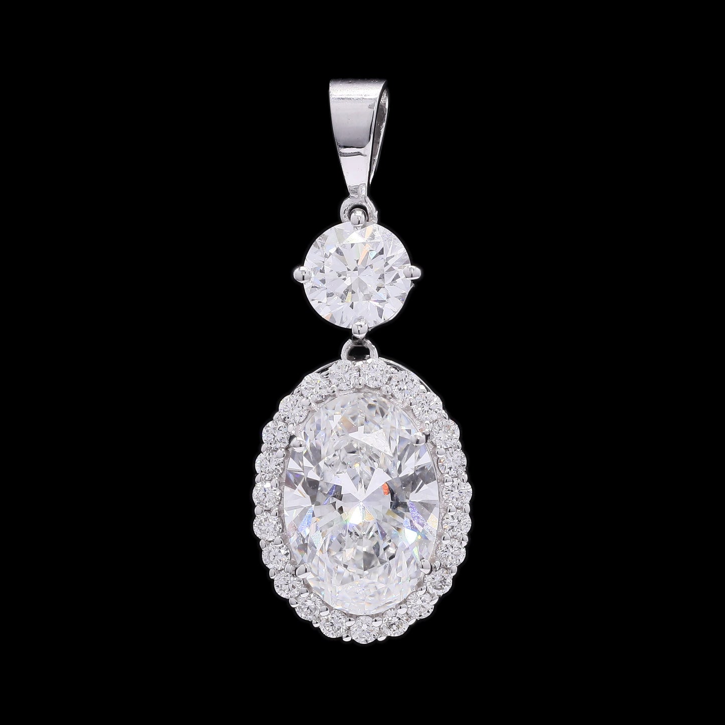 2.98 Carats Lab Grown Diamond 14K Gold Pendant
