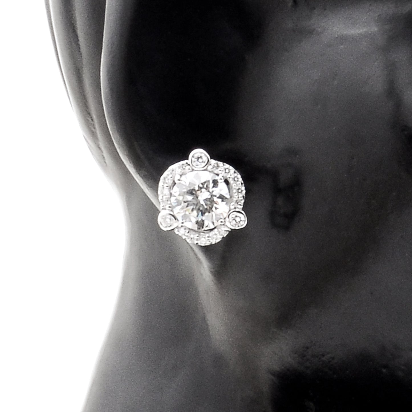 3.63 Carats Lab Grown Diamond 14K Gold Earrings