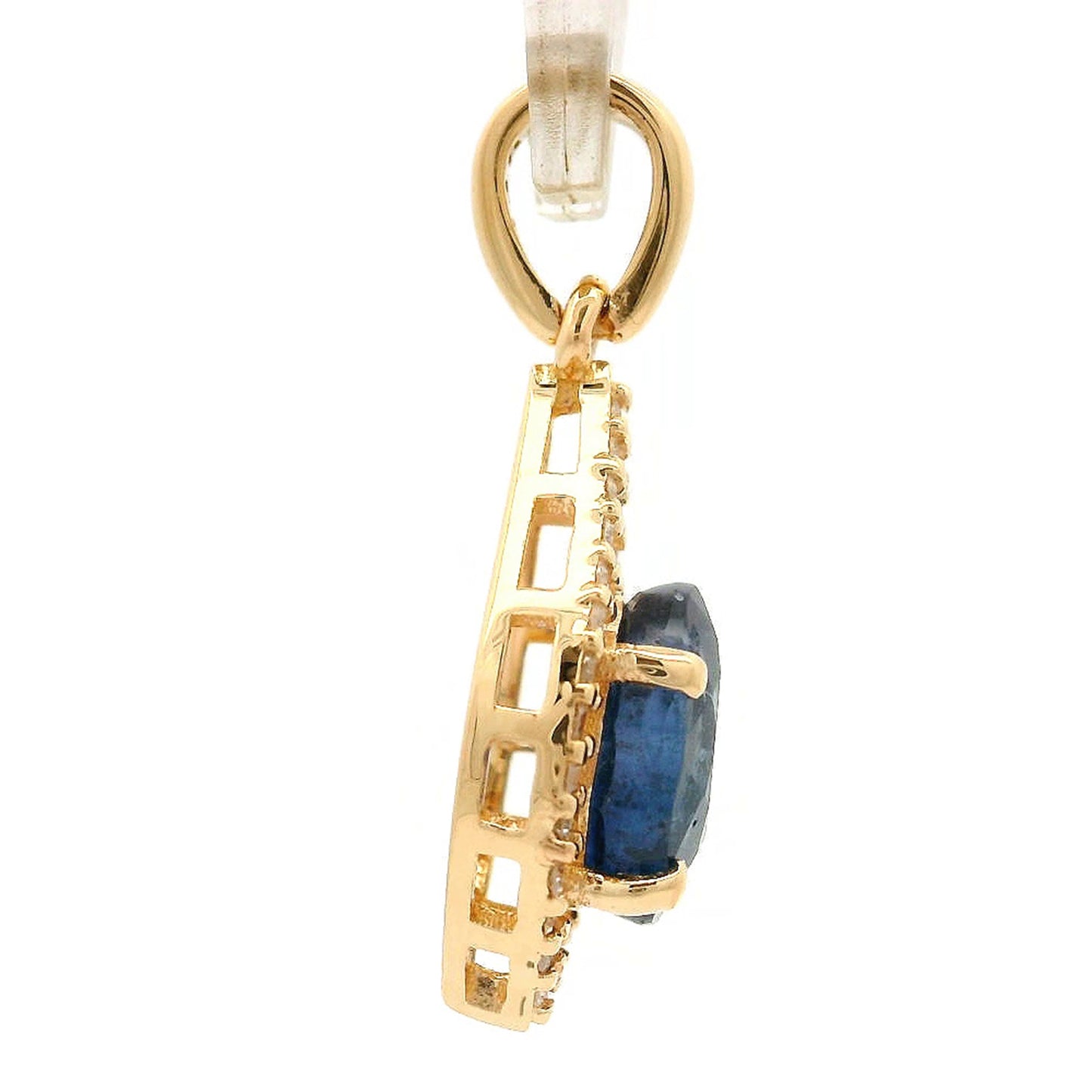 1.36 Ct Oval Sapphire 14K Gold Pendant