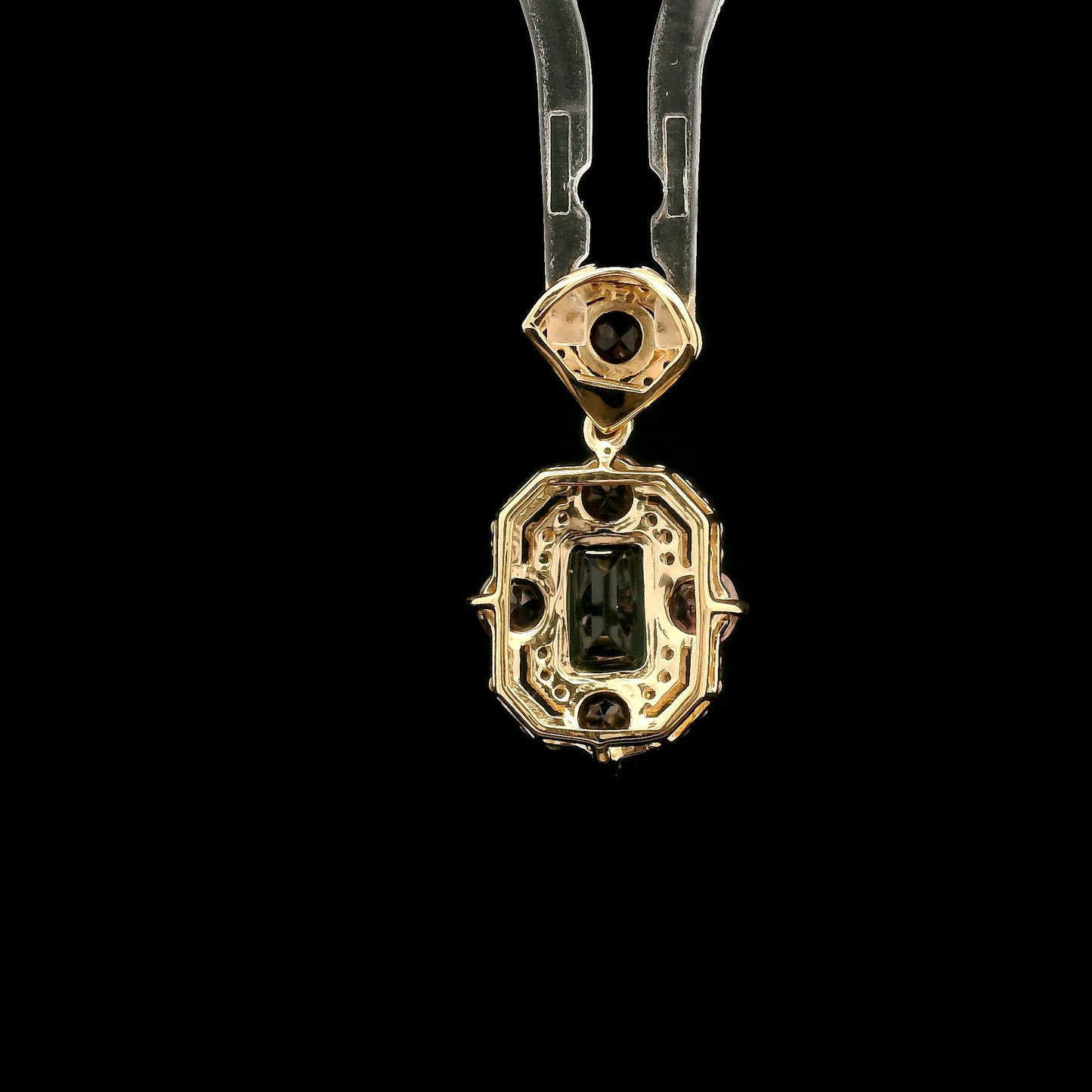 1.47 Ct Octagon Tourmaline 14K Gold Pendant