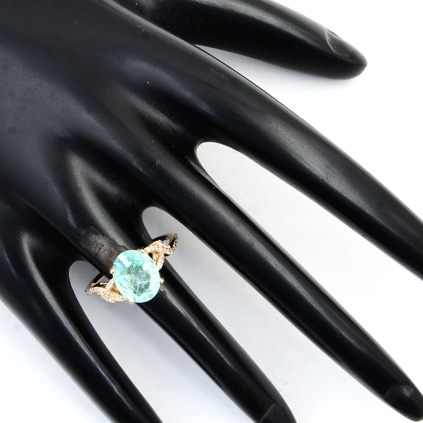 2.64 Ct Oval Mixed Cut Natural Beryl Emerald 14K Gold Ring