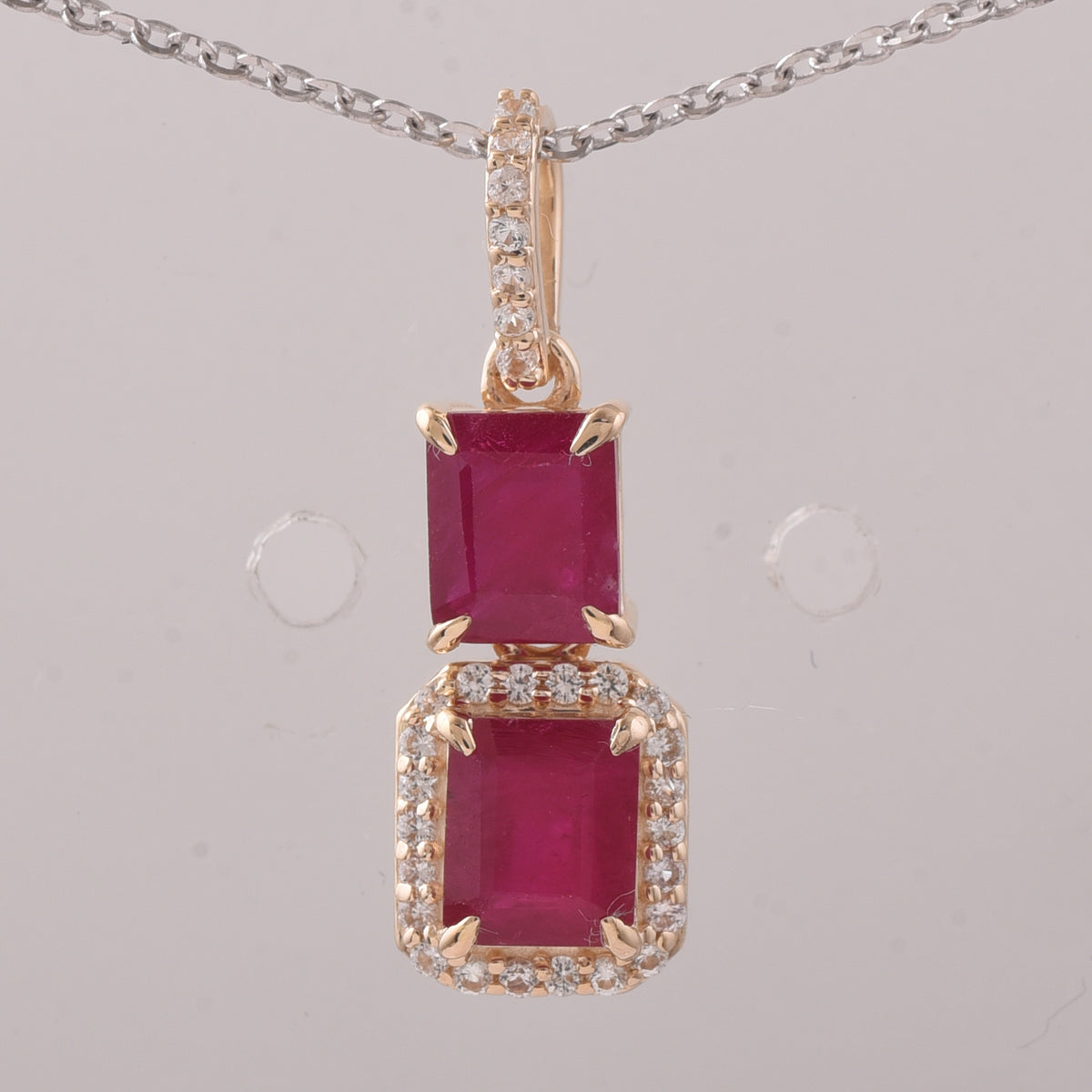 1.45 Ct Octagon Ruby 9K Gold Pendant