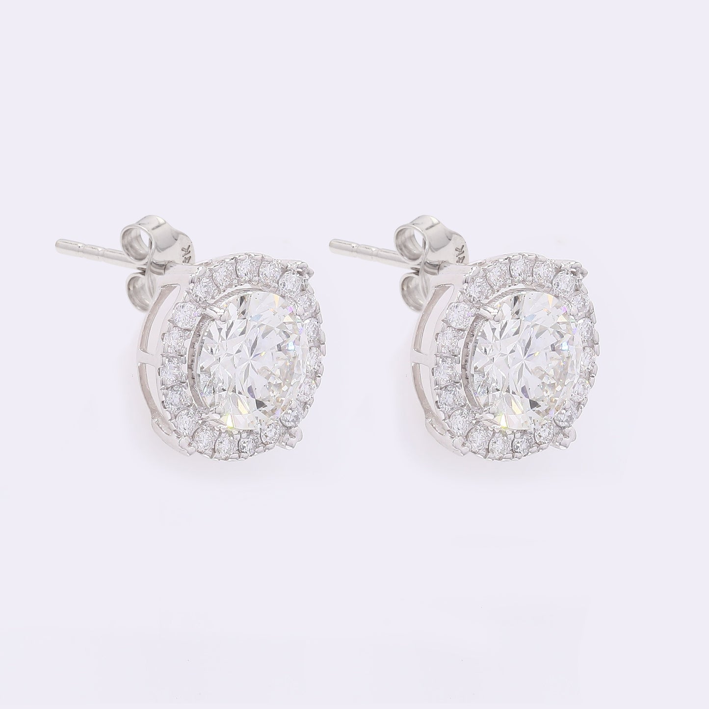 3.51 Carats Lab Grown Diamond 14K Gold Earrings