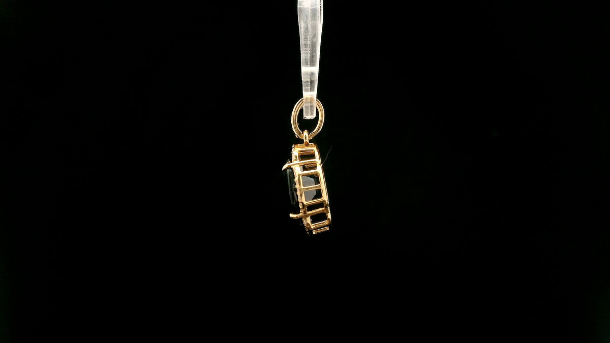 3.38 Ct Cushion Natural Sapphire 14K Gold Pendant