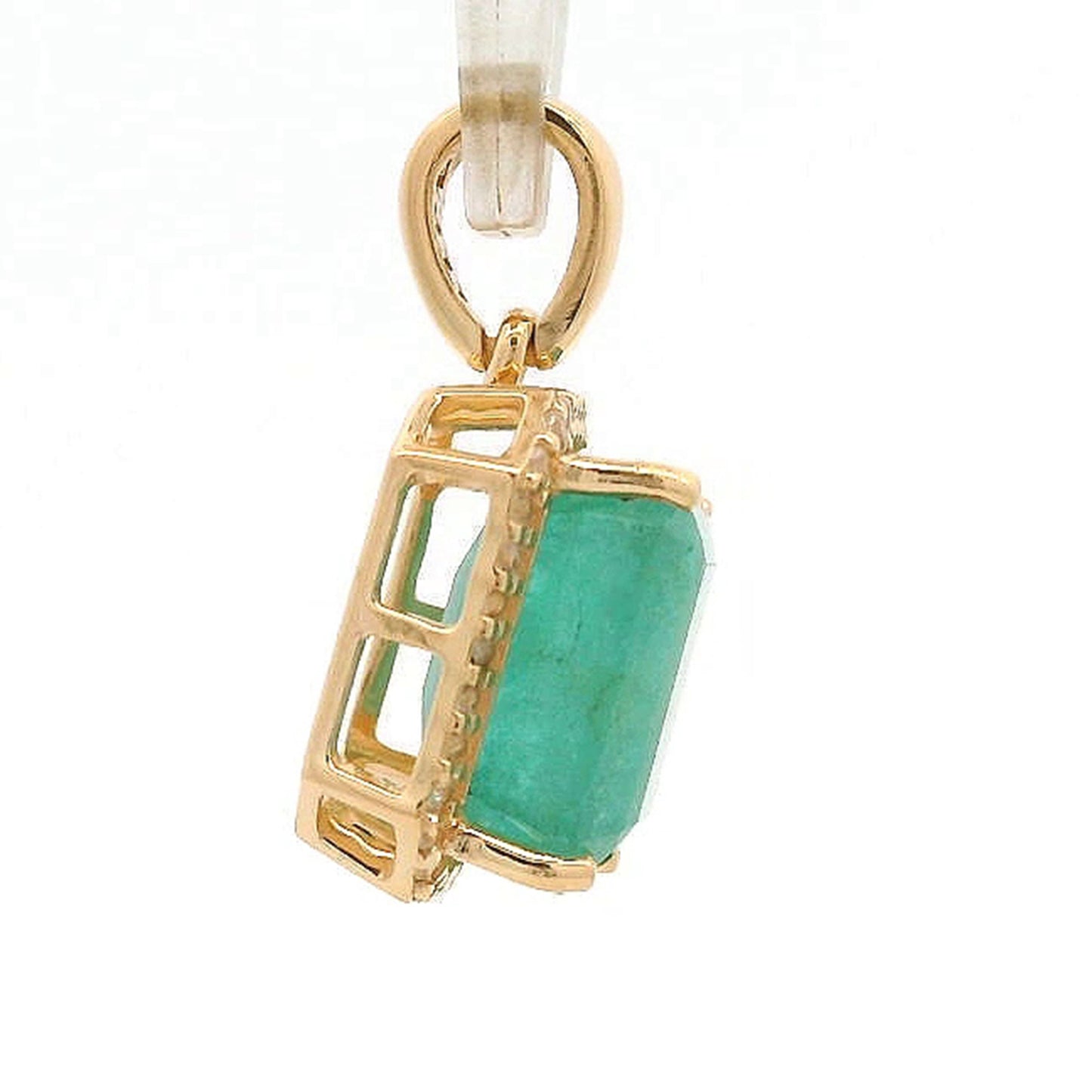 2.72 Ct Octagon Emerald 14K Gold Pendant