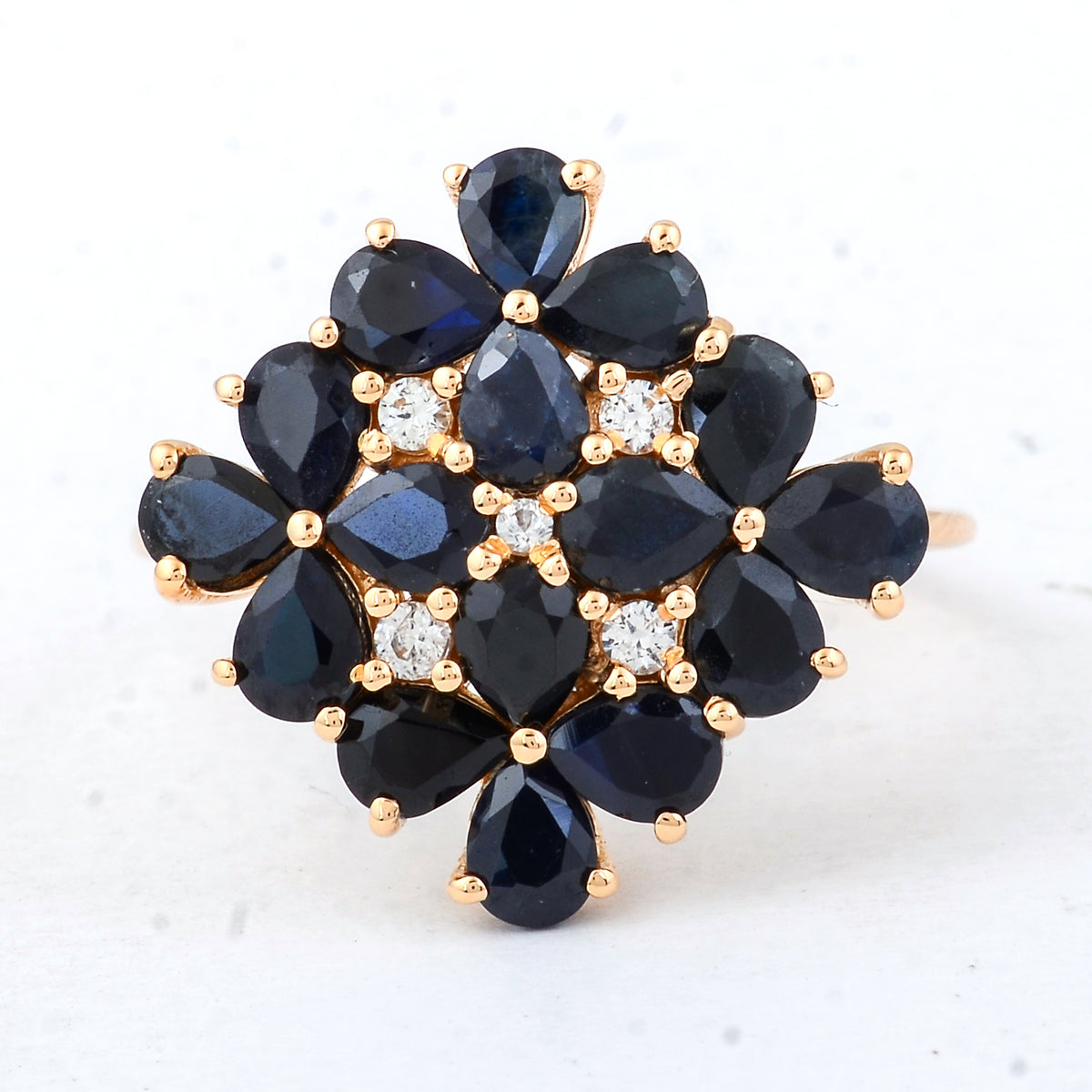 3.71 Ct Pear Sapphire 14K Gold Ring
