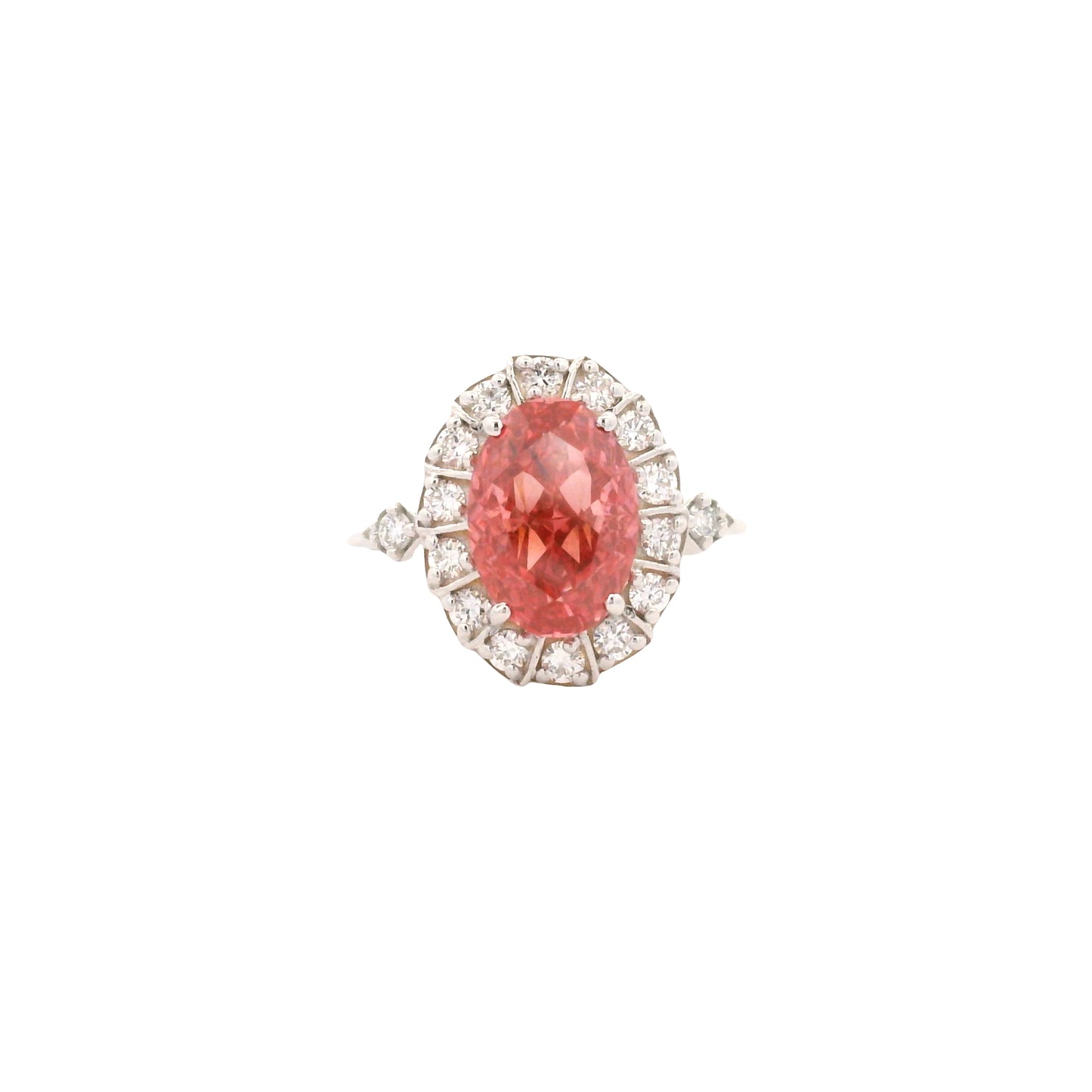 3.43 Carats Pink Lab Grown Diamond 14K Gold Ring