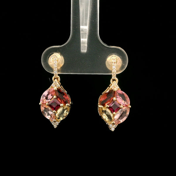 2.04 Ct Marquise Tourmaline 14K Gold Earrings